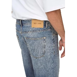 Blue Cotton Relaxed Fit Jeans
