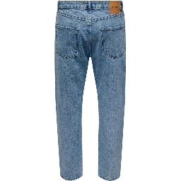 Light Blue Cotton Relaxed Fit Jeans