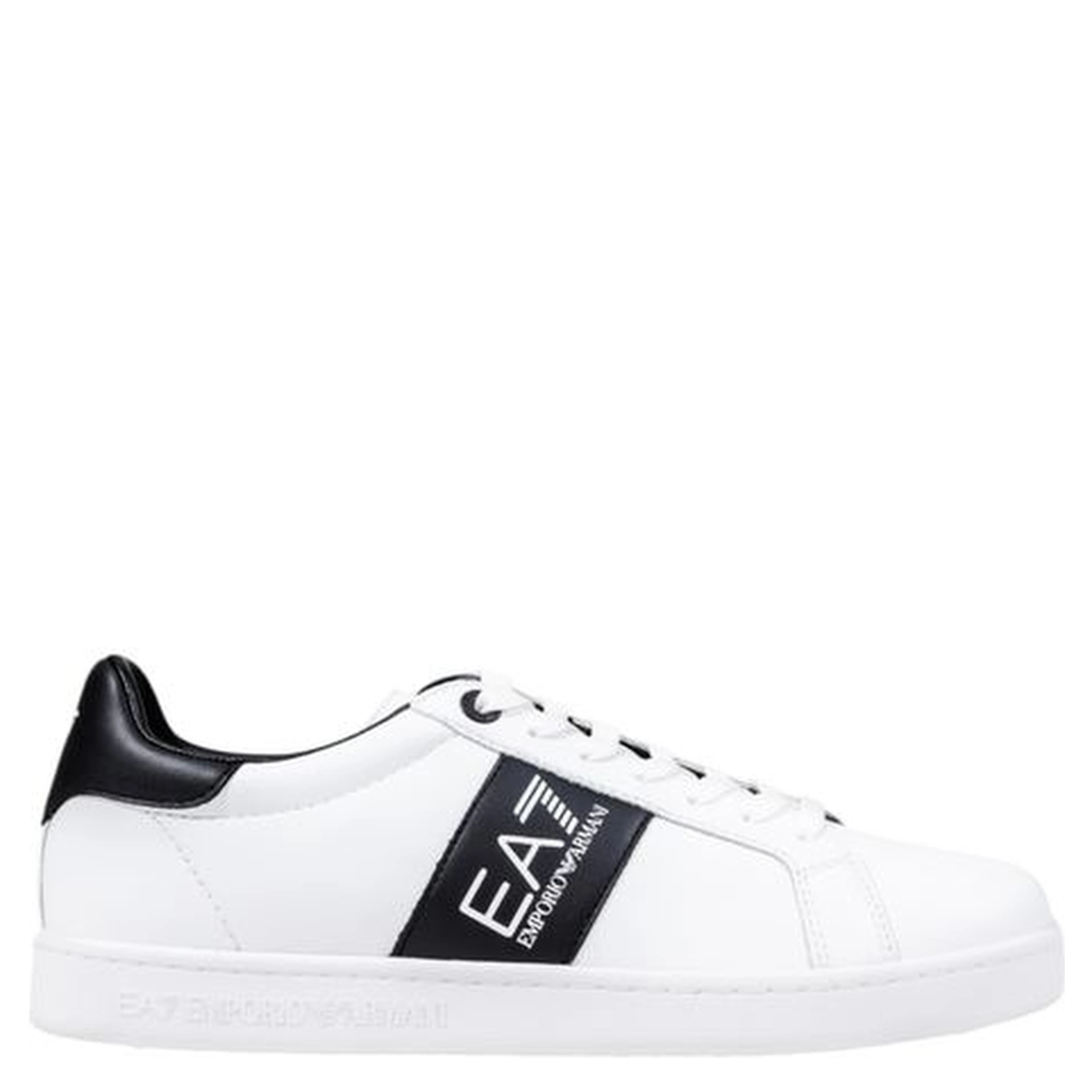 Black And White Leather Low Top Sneakers