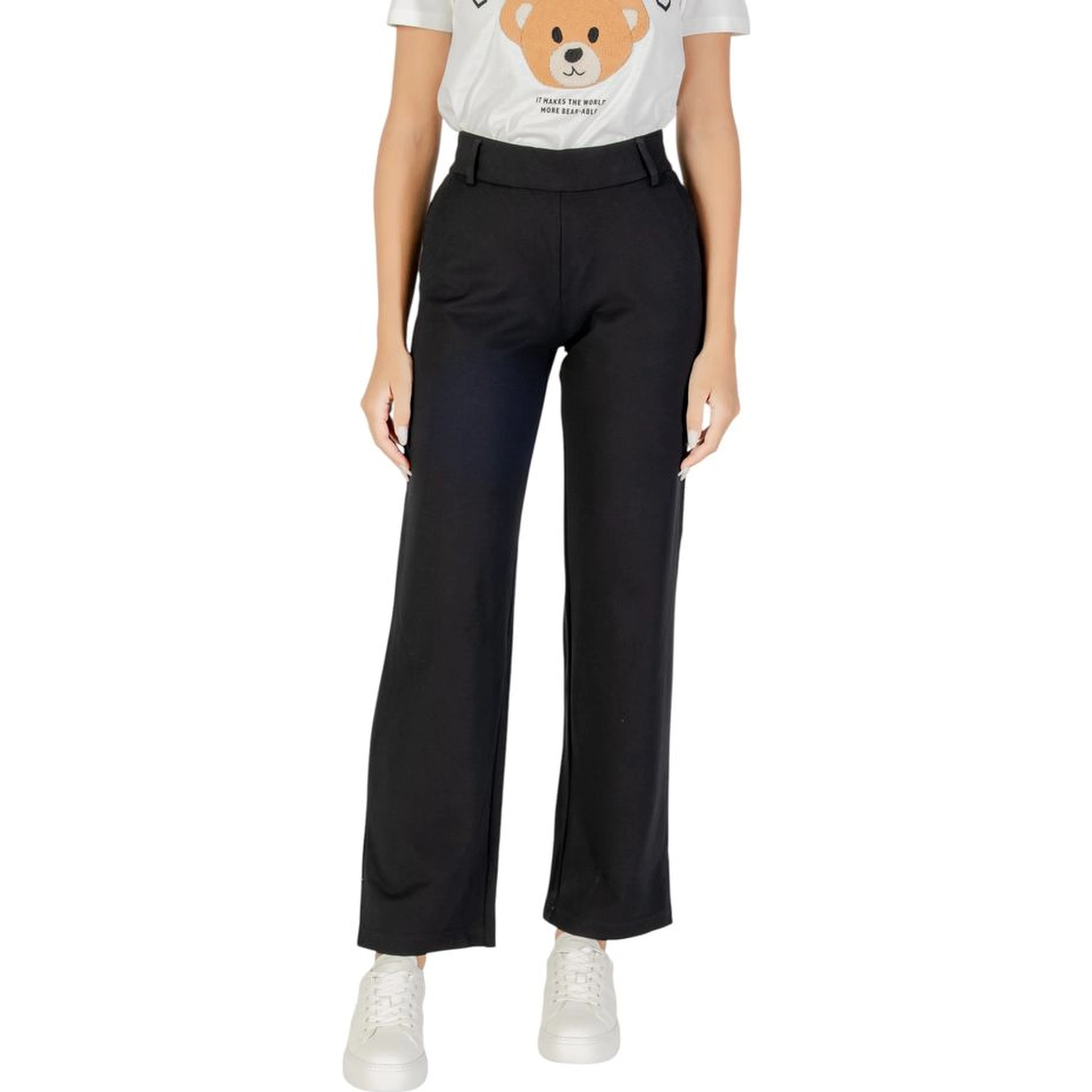 Black Viscose Casual Pants