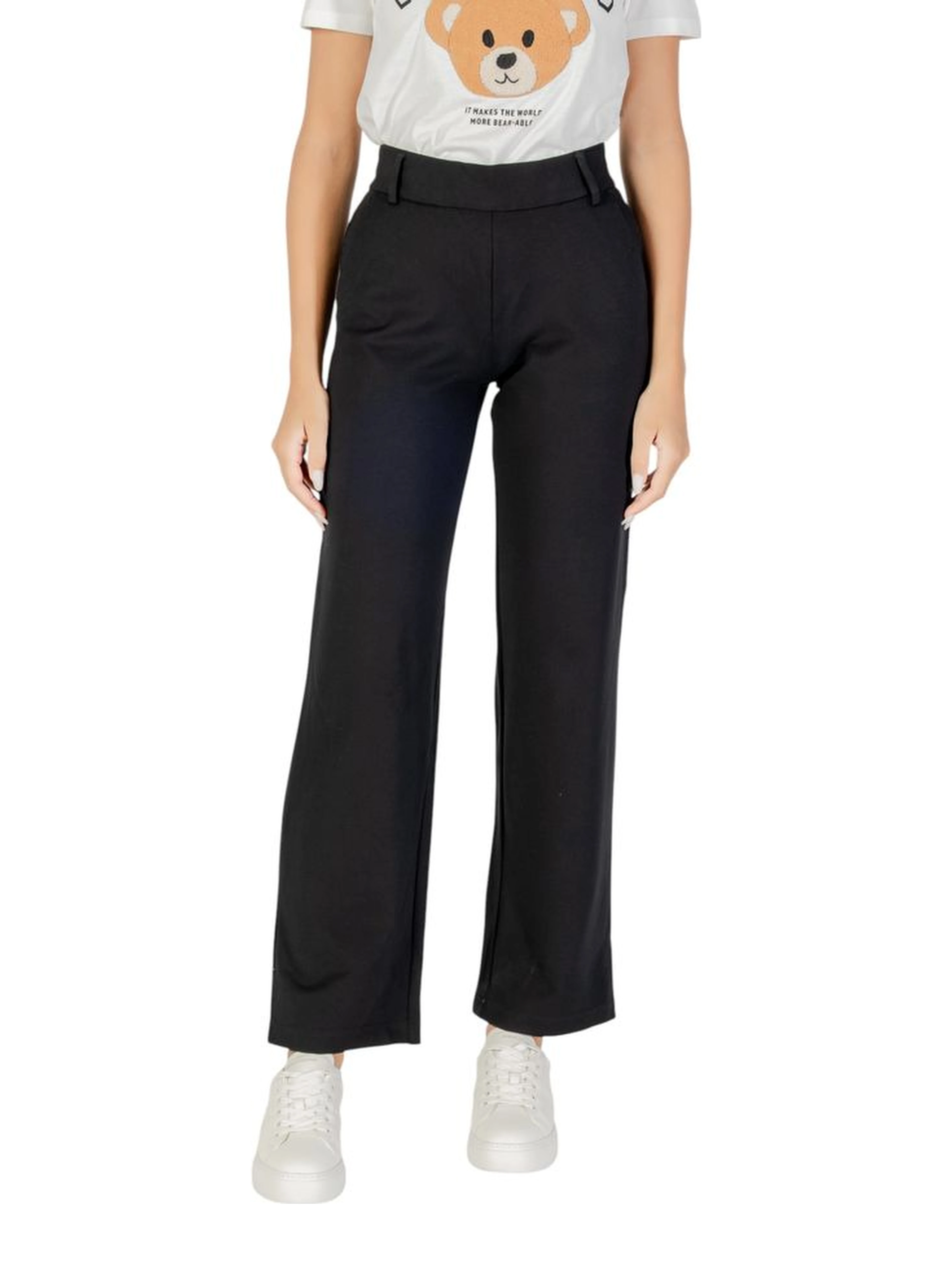 Black Viscose Casual Pants