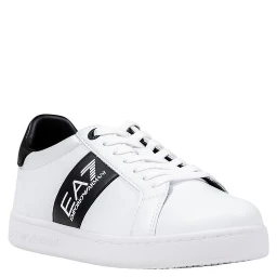 Black And White Leather Low Top Sneakers