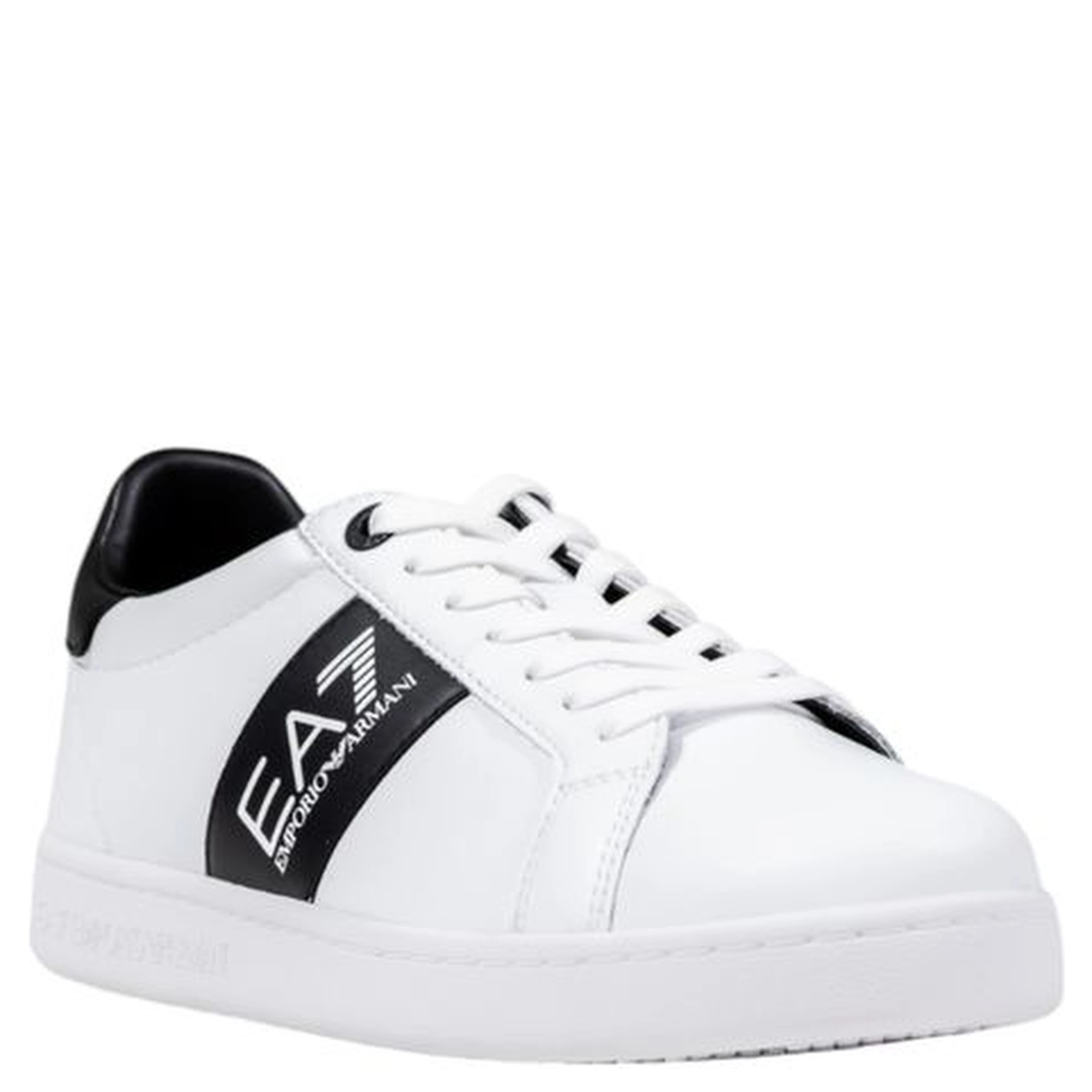 Black And White Leather Low Top Sneakers