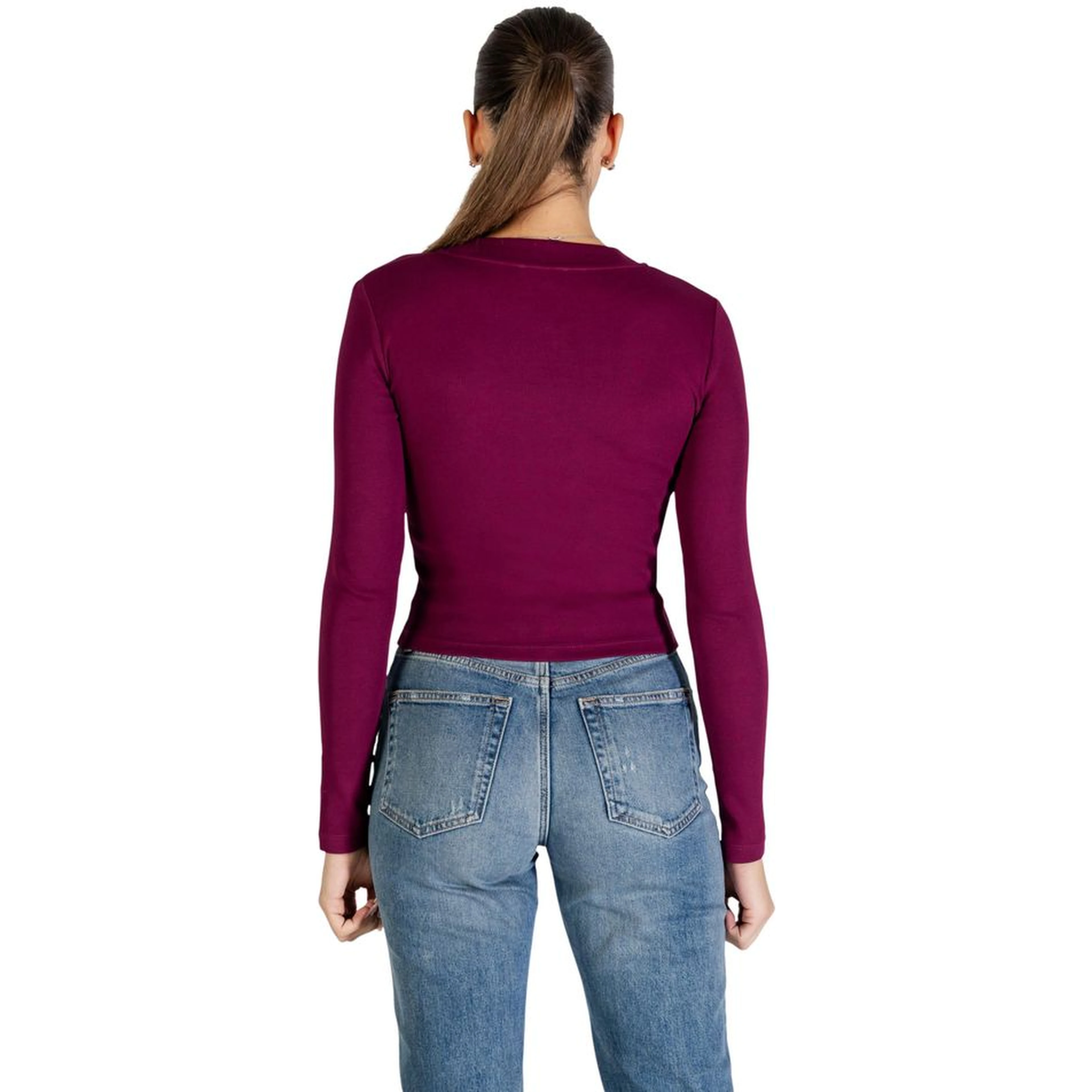 Bordeaux Cotton Long Sleeve T-Shirt
