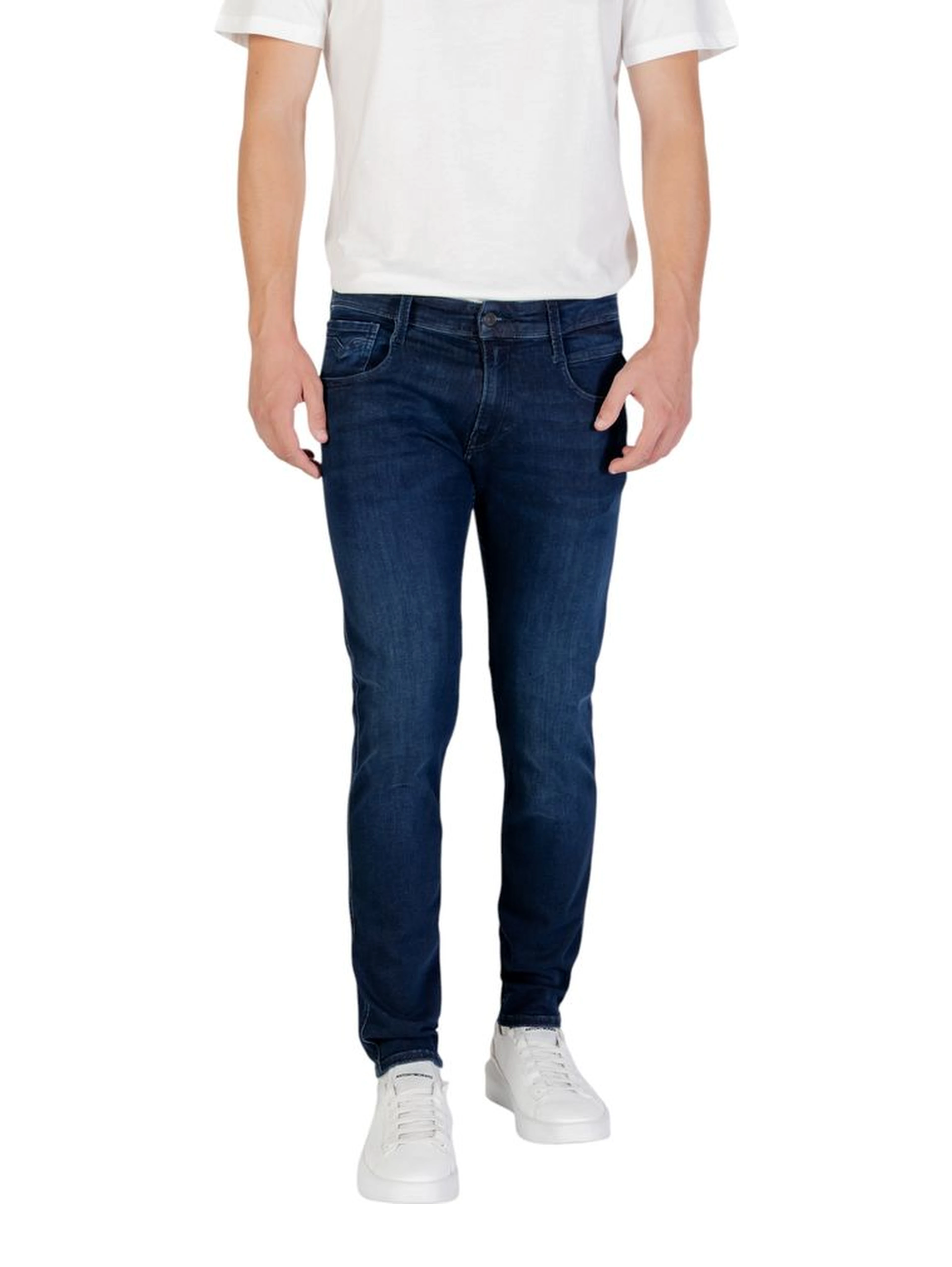 Blue Cotton Skinny Jeans