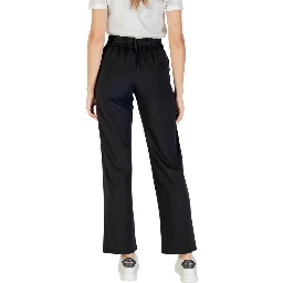 Black Viscose Casual Pants