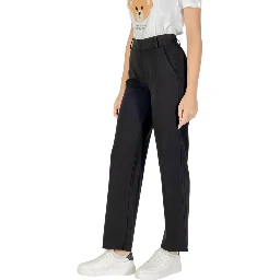 Black Viscose Casual Pants