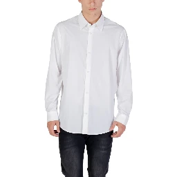 Cream Elastane Dress Shirt