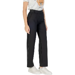 Black Viscose Casual Pants