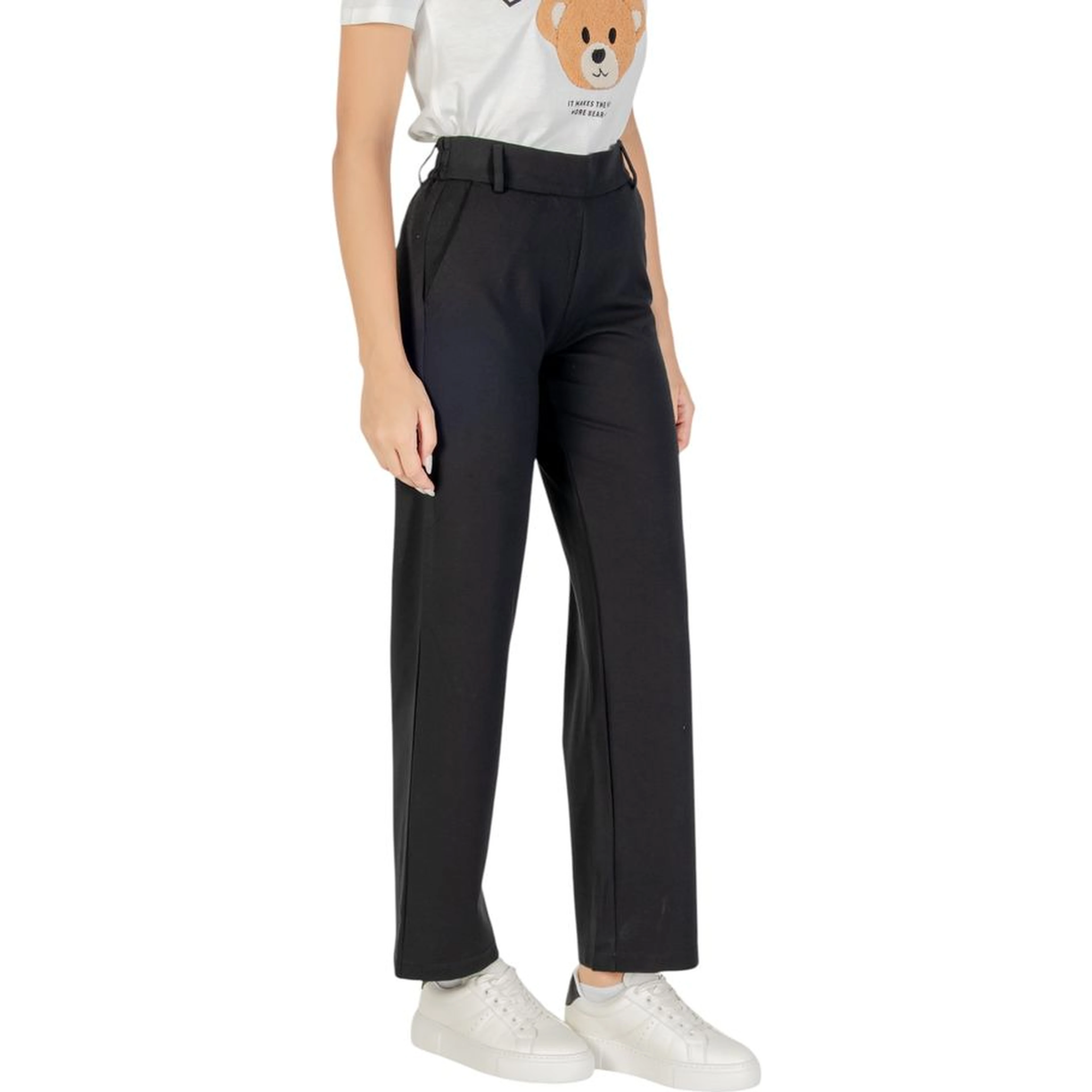 Black Viscose Casual Pants