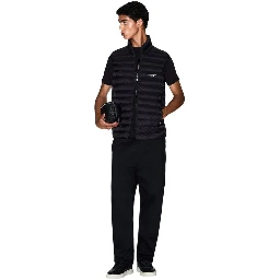 Black Polyamide Sleeveless Jacket