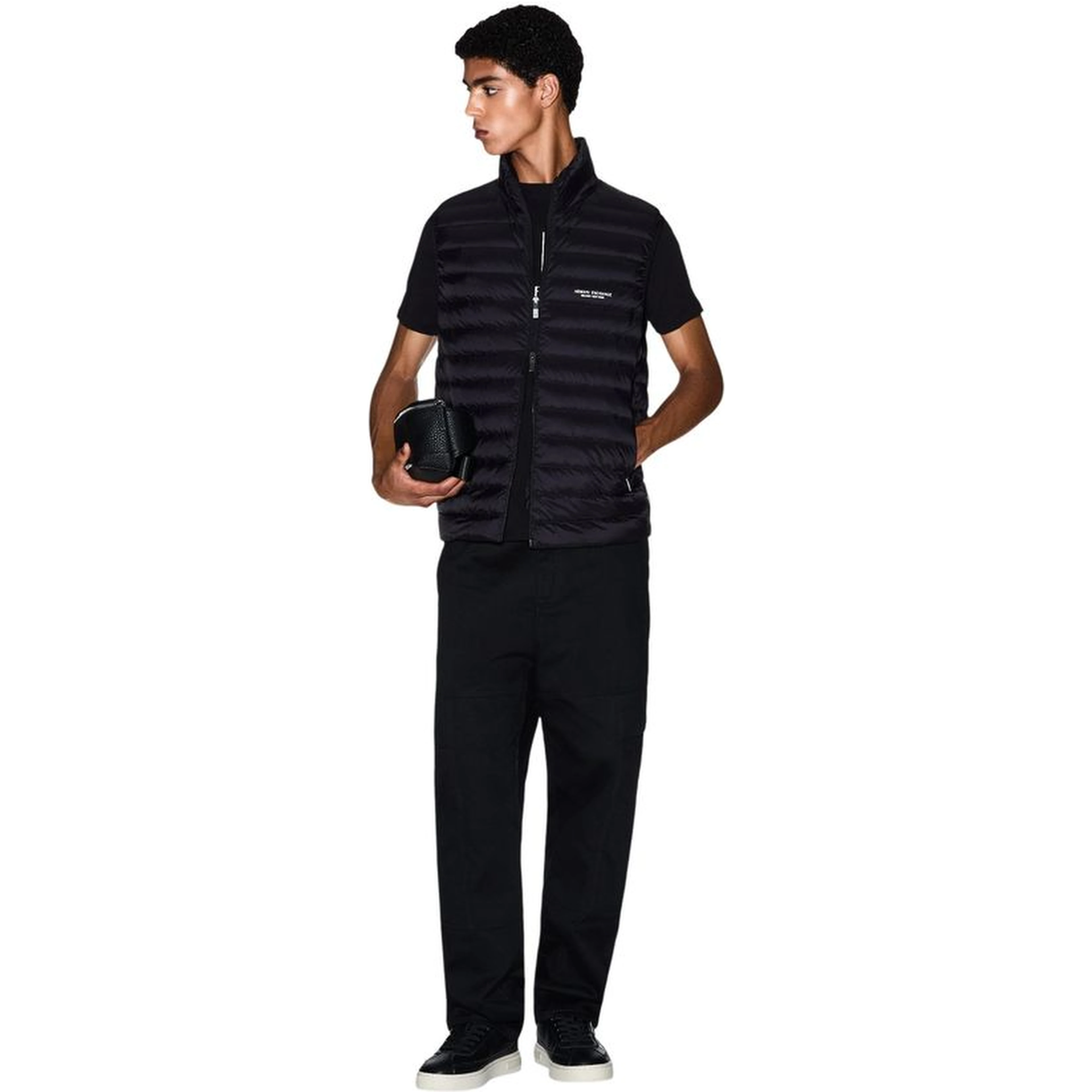 Black Polyamide Sleeveless Jacket