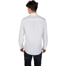 Cream Elastane Dress Shirt
