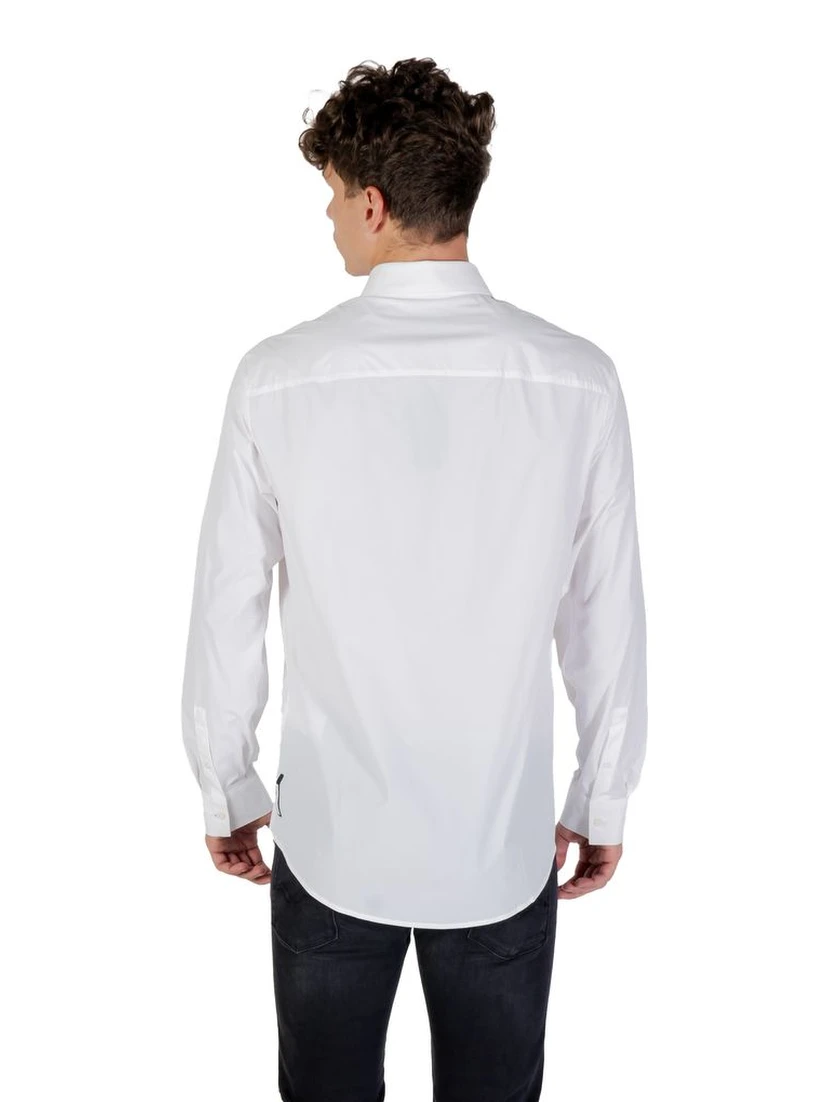 Cream Elastane Dress Shirt