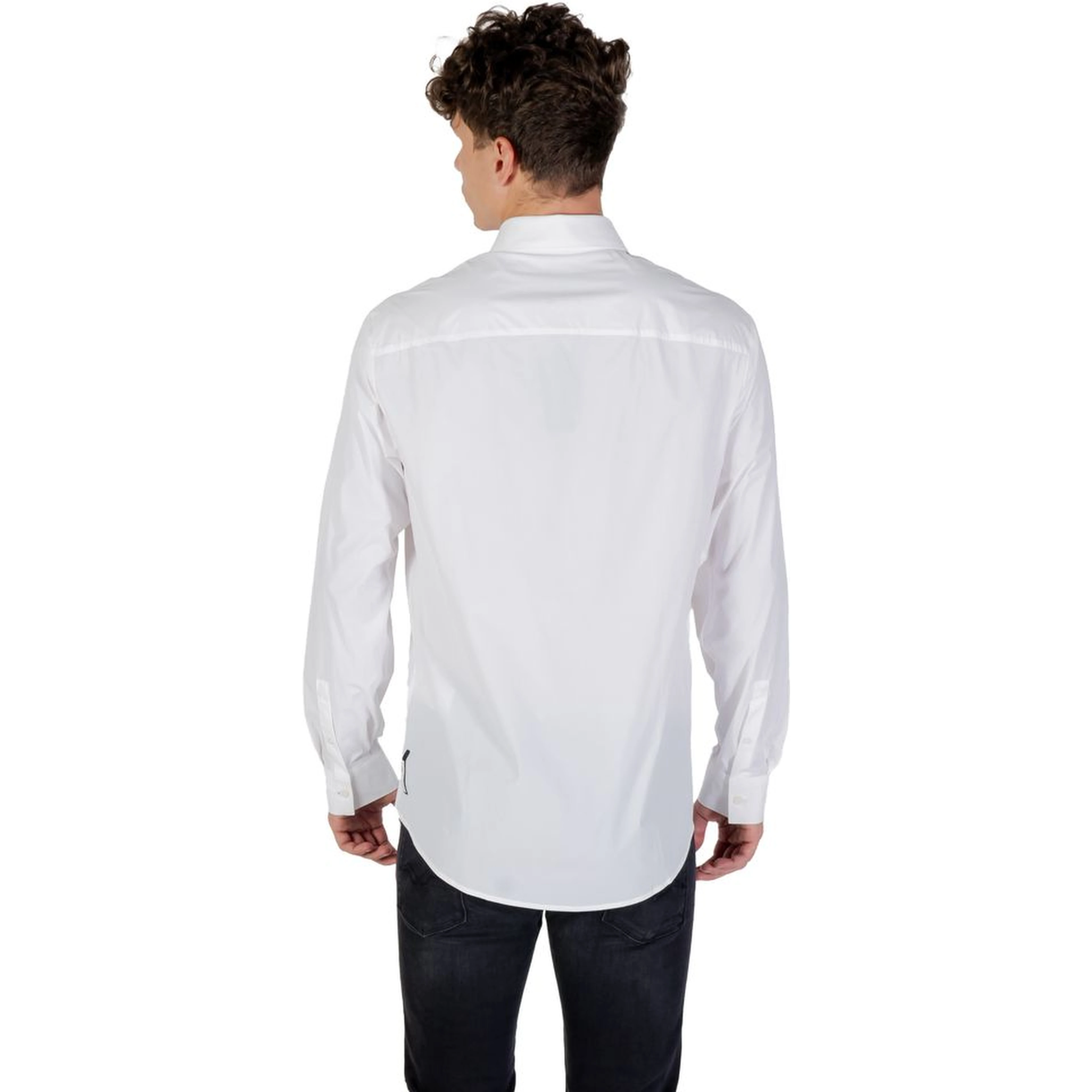 Cream Elastane Dress Shirt