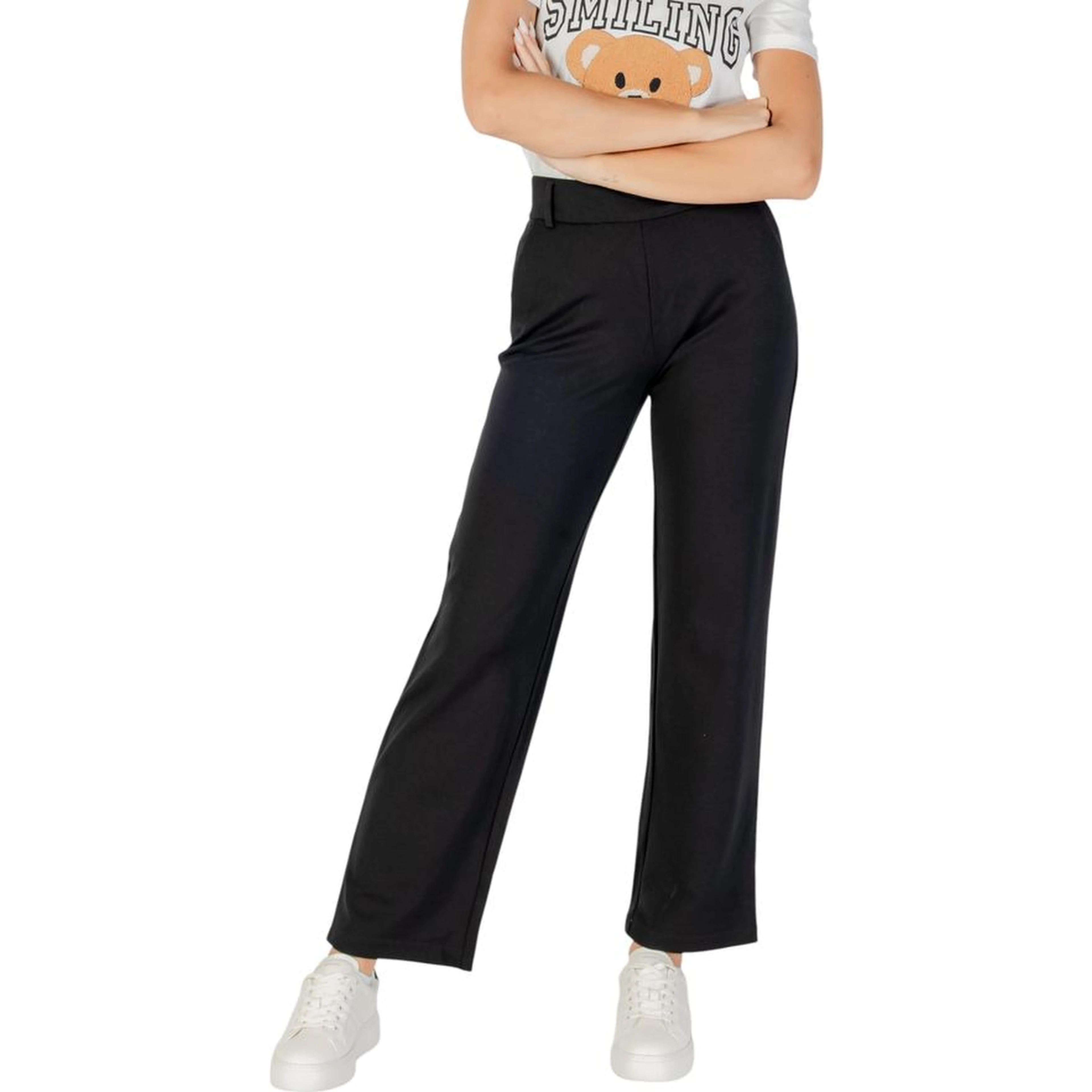 Black Viscose Casual Pants