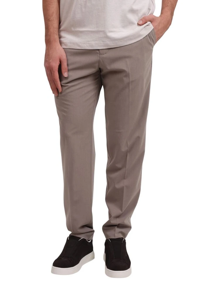 Beige Lyocell Casual Pants