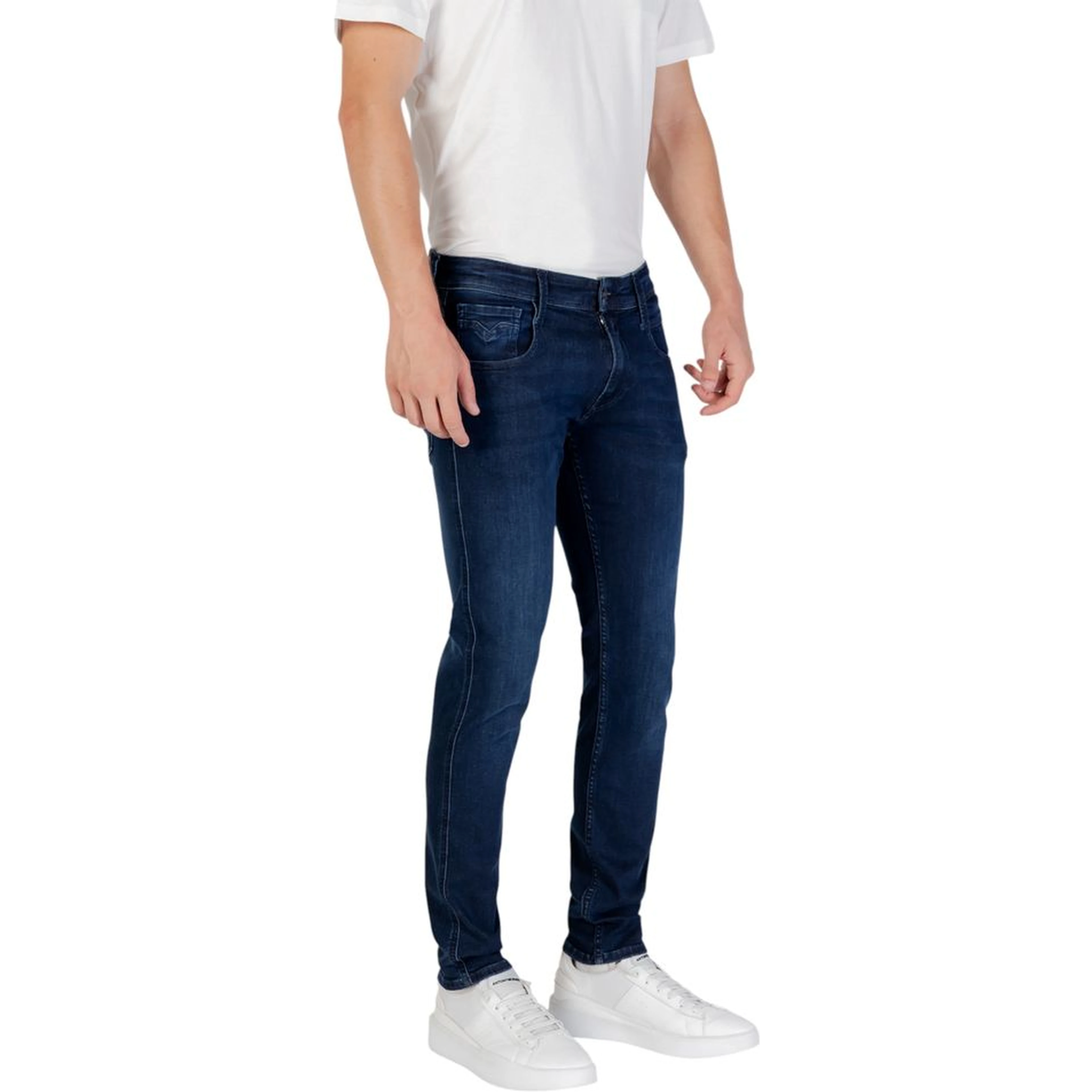 Blue Cotton Skinny Jeans