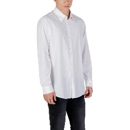 Cream Elastane Dress Shirt