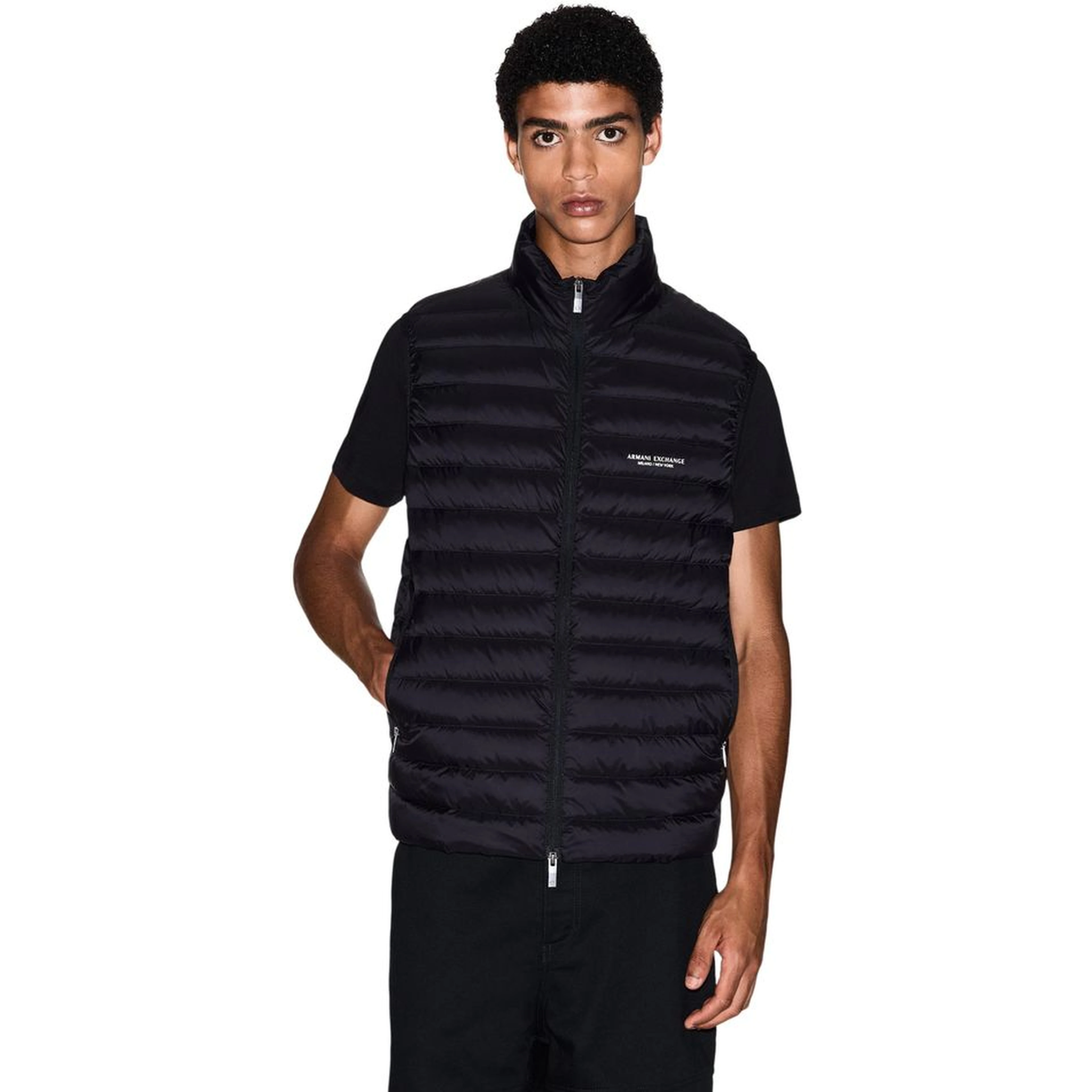 Black Polyamide Sleeveless Jacket