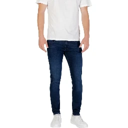 Blue Cotton Skinny Jeans