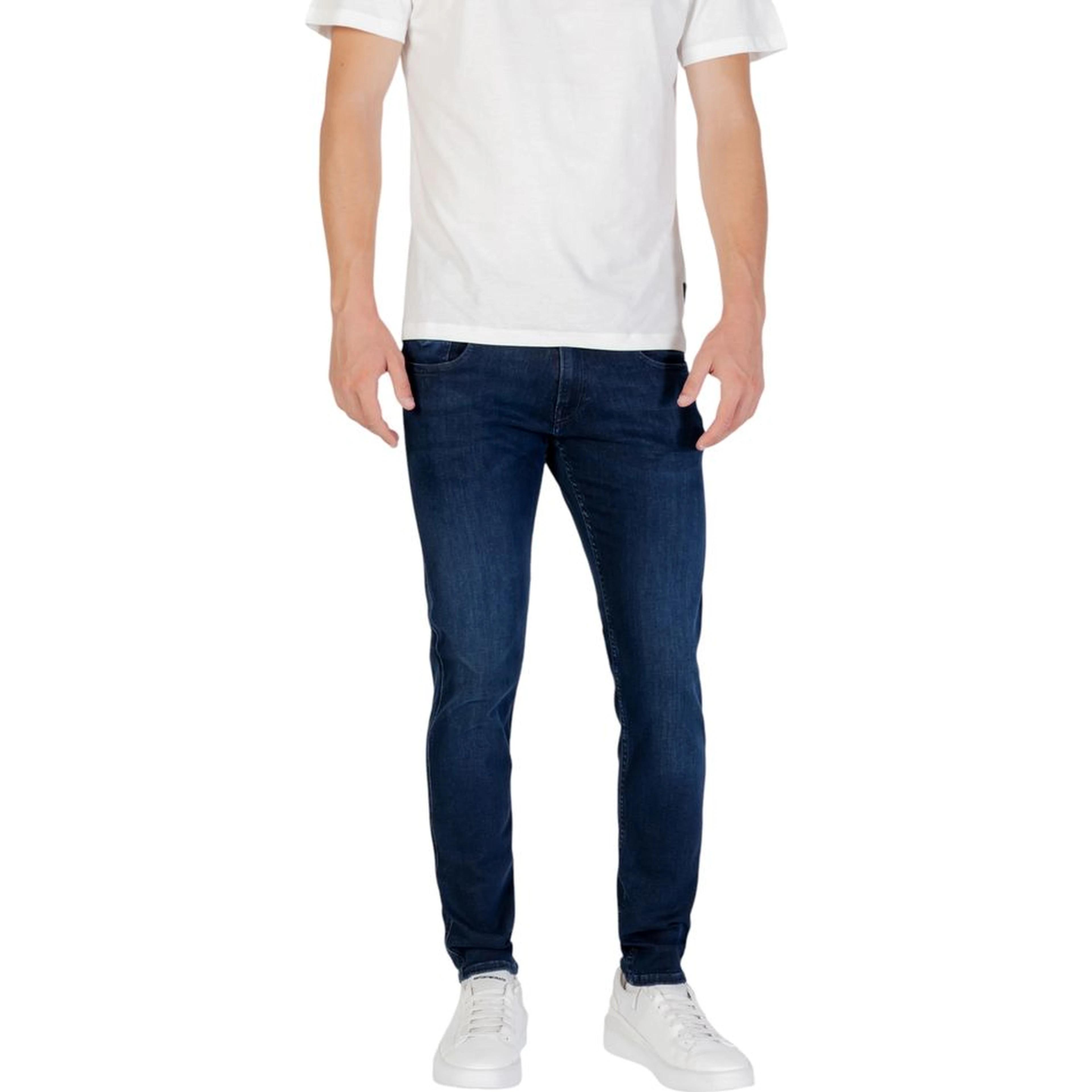 Blue Cotton Skinny Jeans