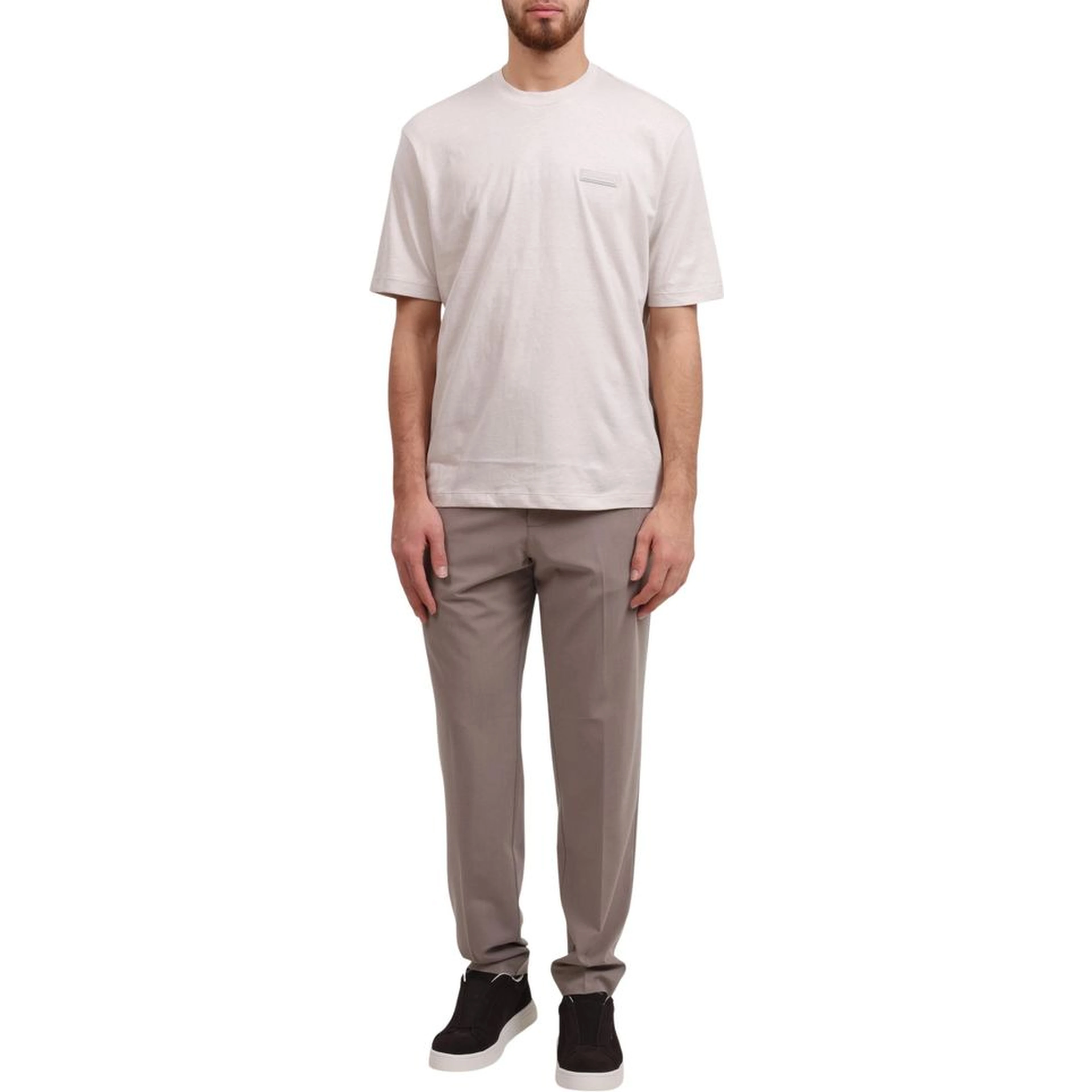 Beige Lyocell Casual Pants