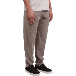 Beige Lyocell Casual Pants