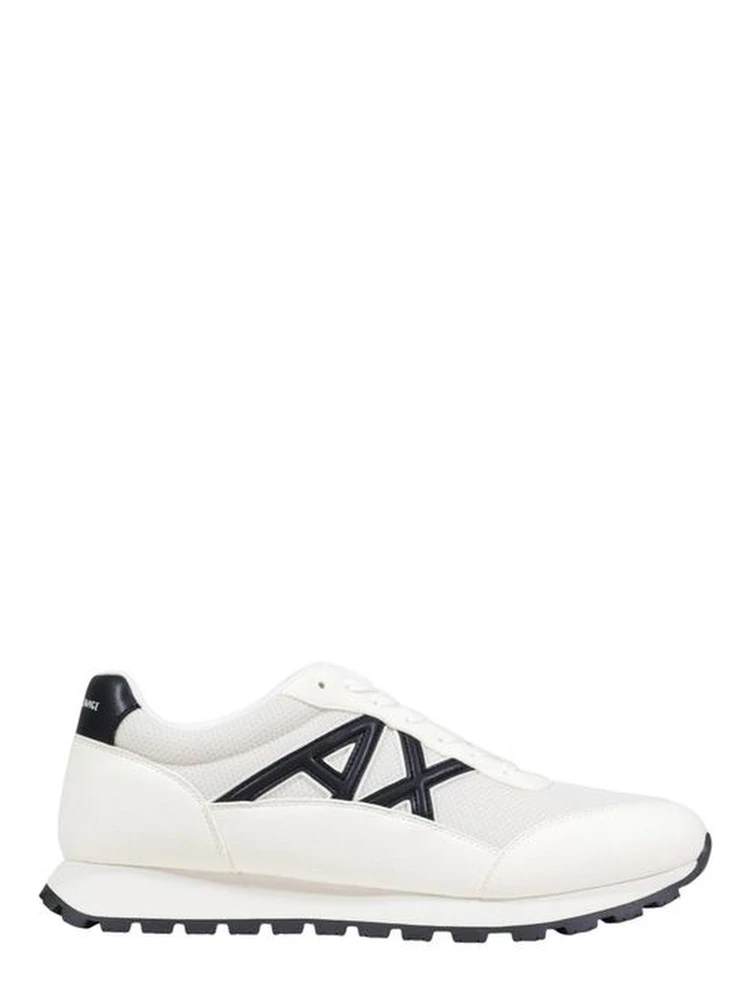 Black And White Polyester Athletic Sneakers
