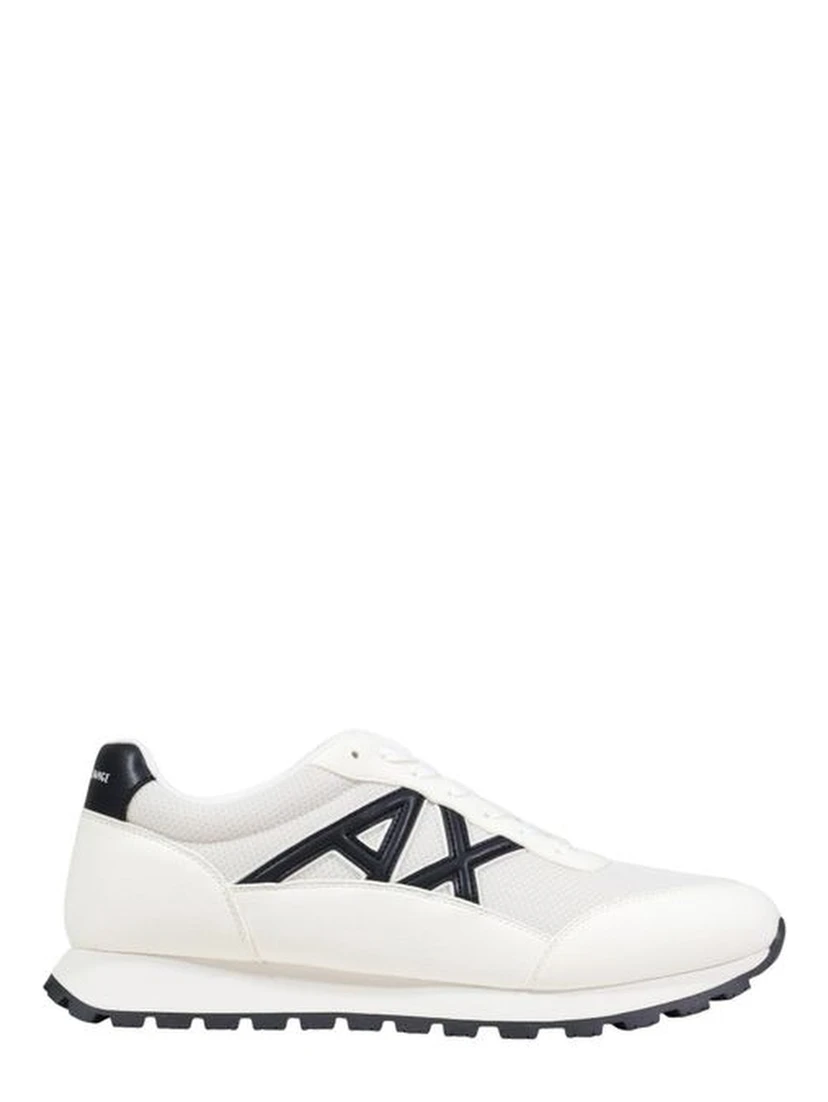 Black And White Polyester Athletic Sneakers