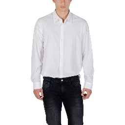 Cream Elastane Dress Shirt