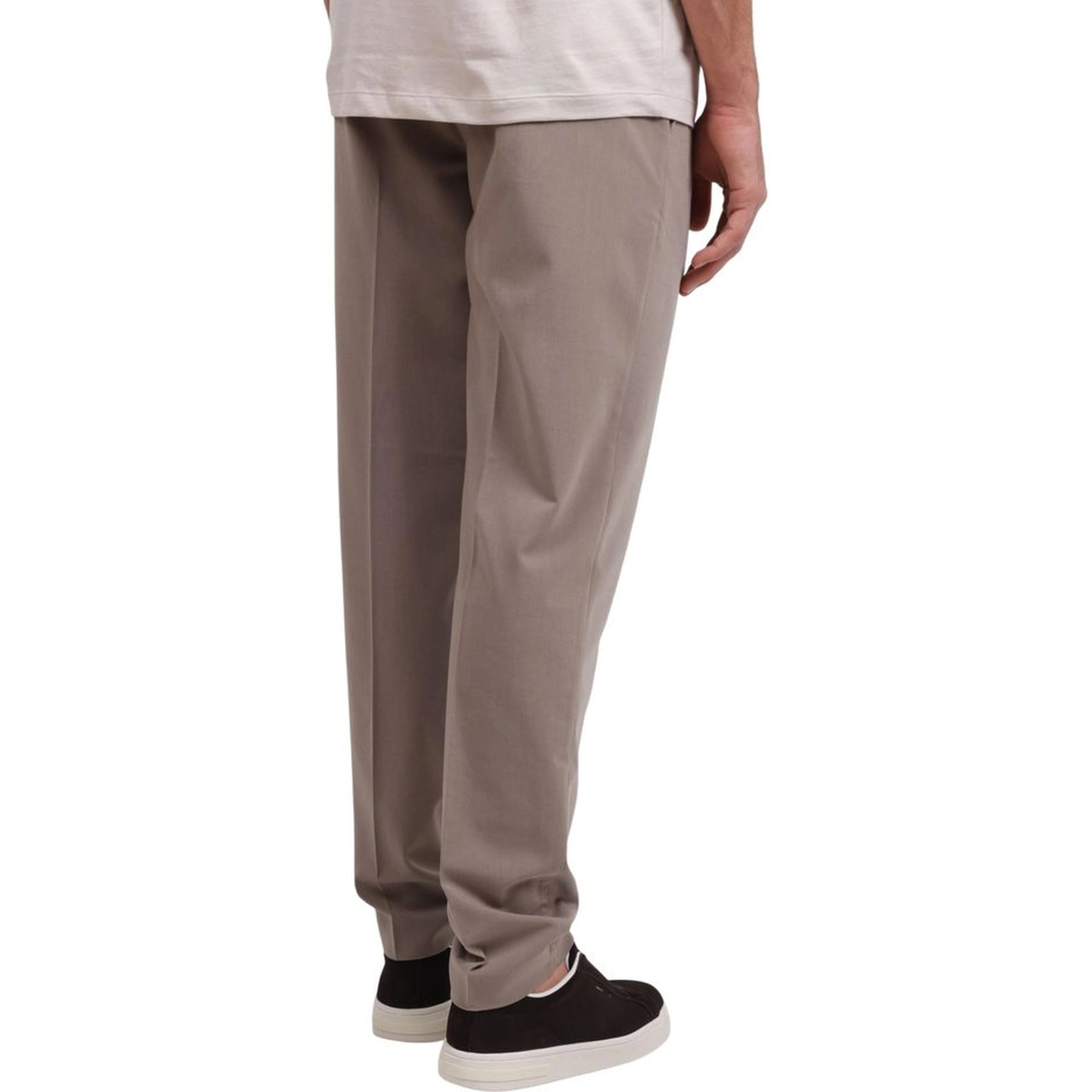 Beige Lyocell Casual Pants
