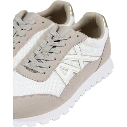 Beige Polyester Athletic Sneakers