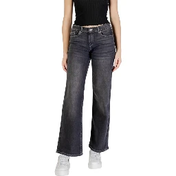 Black Cotton Bootcut Jeans