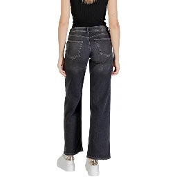 Black Cotton Bootcut Jeans