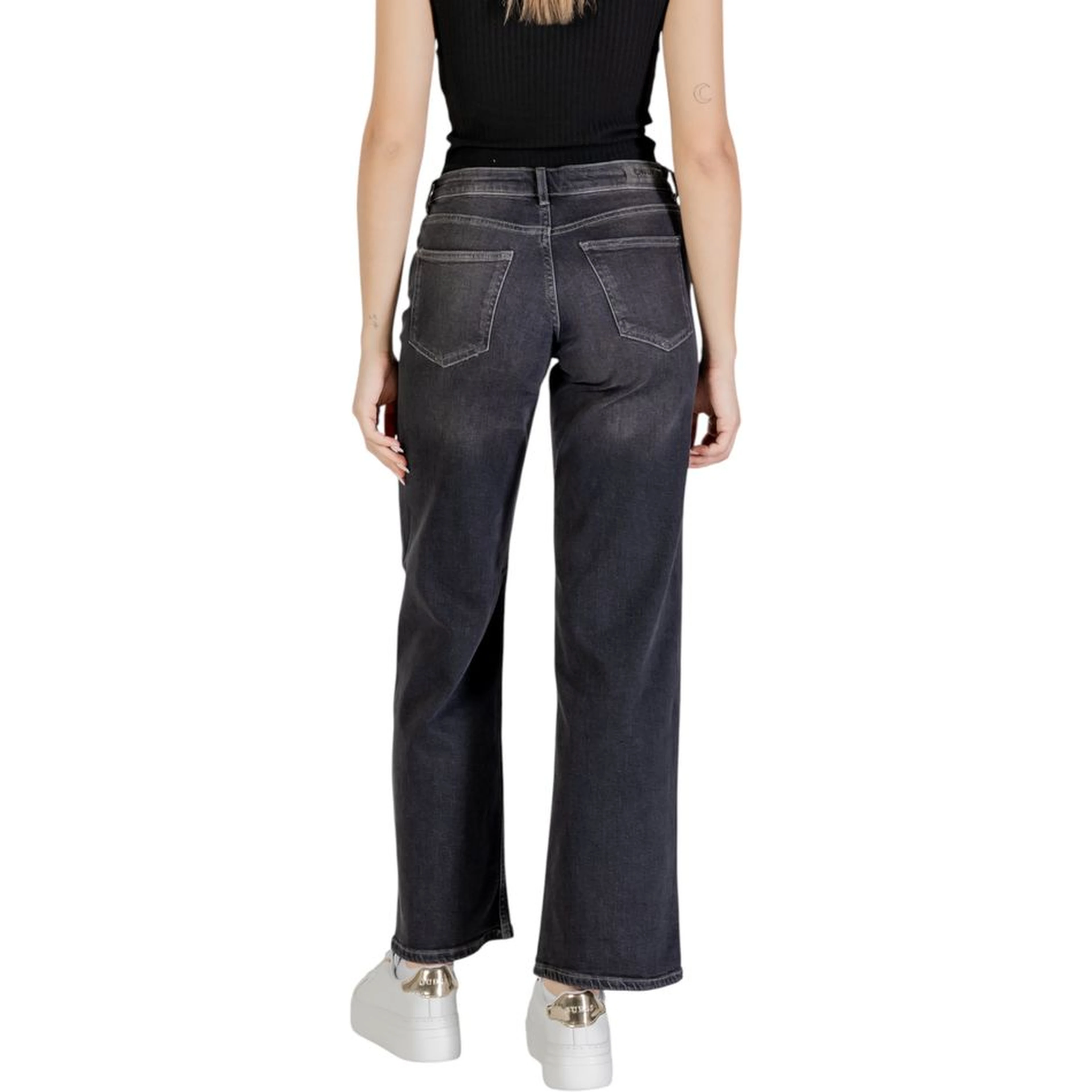 Black Cotton Bootcut Jeans