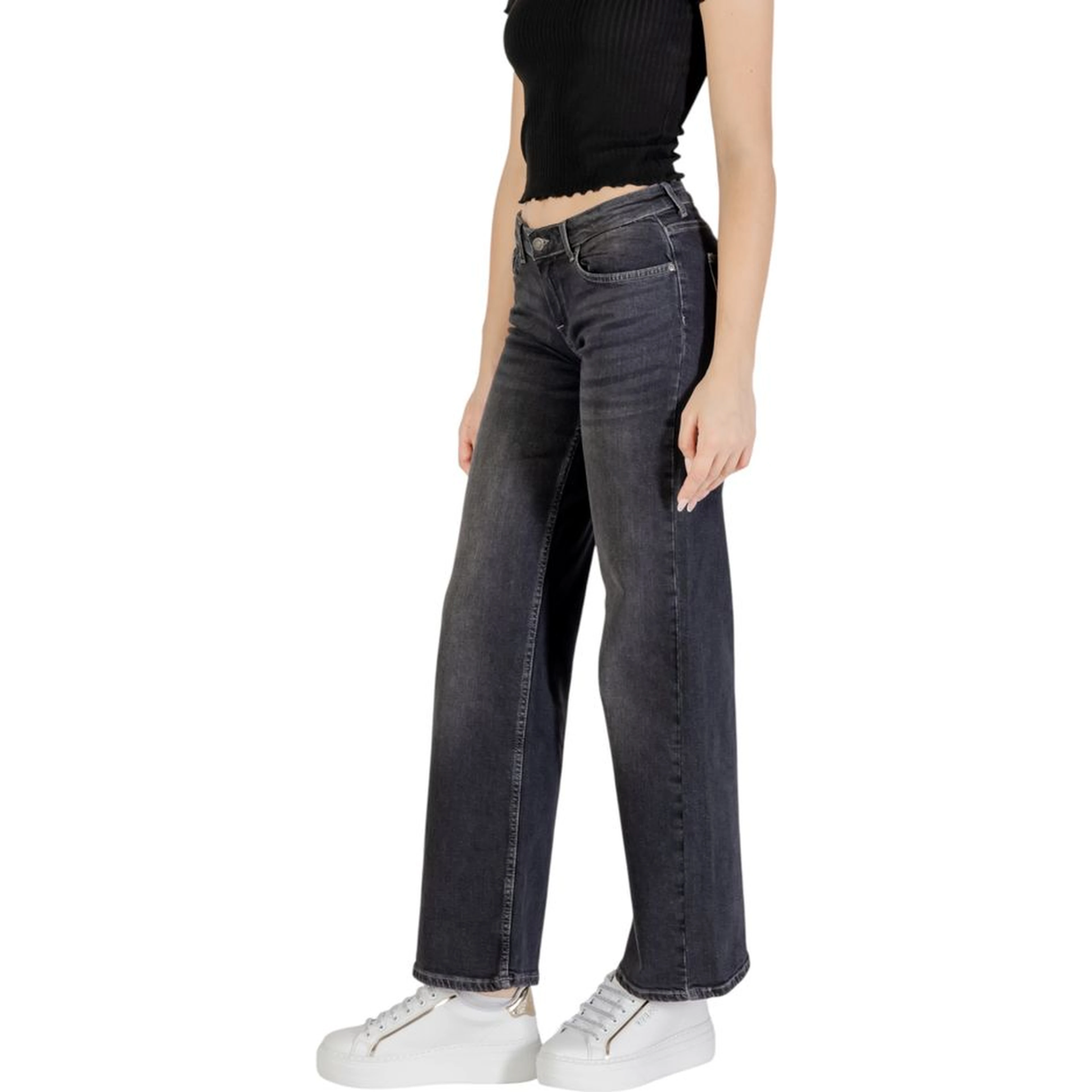 Black Cotton Bootcut Jeans