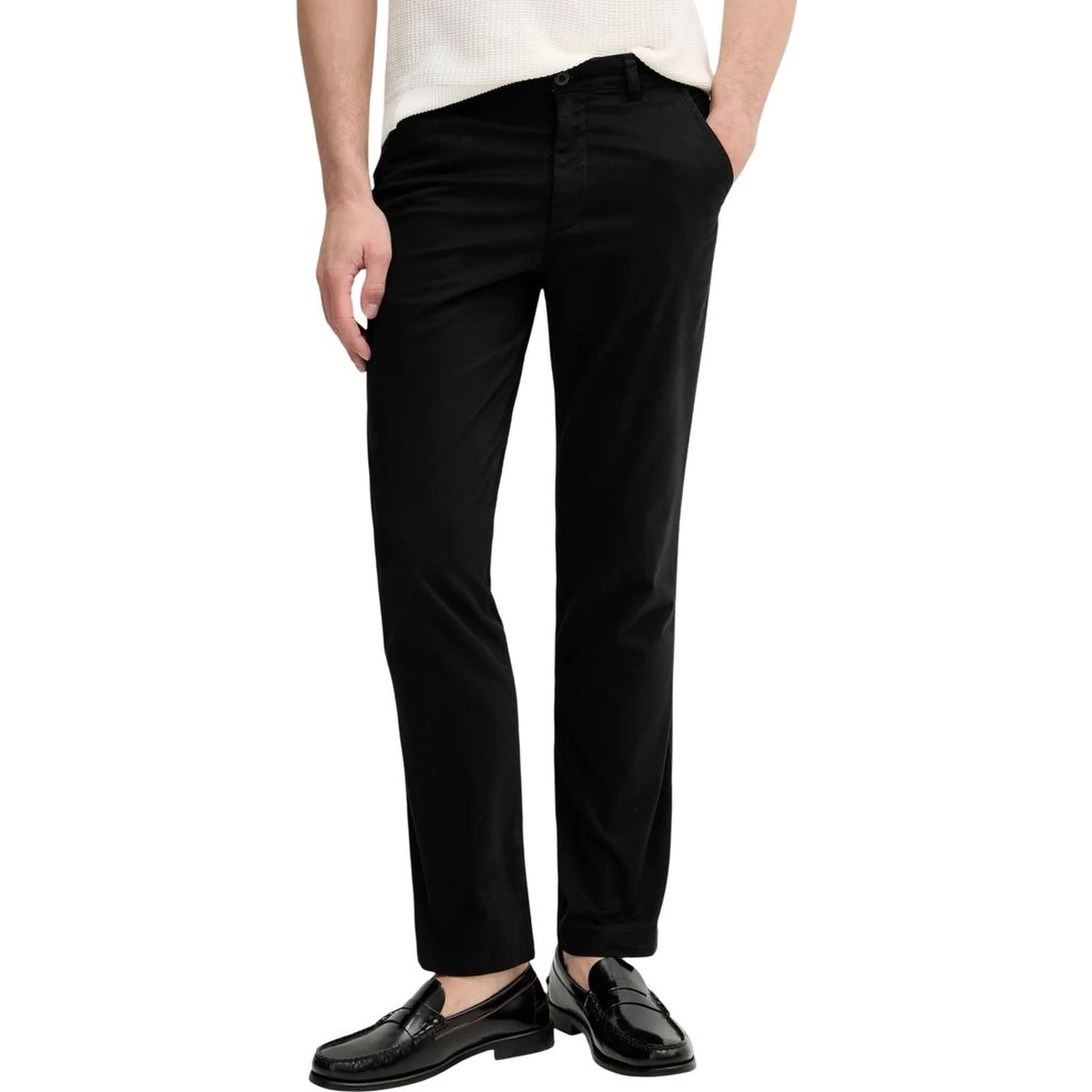 Black Cotton Casual Pants
