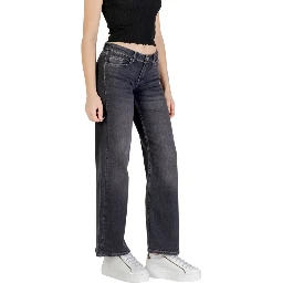 Black Cotton Bootcut Jeans