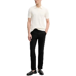 Black Cotton Casual Pants