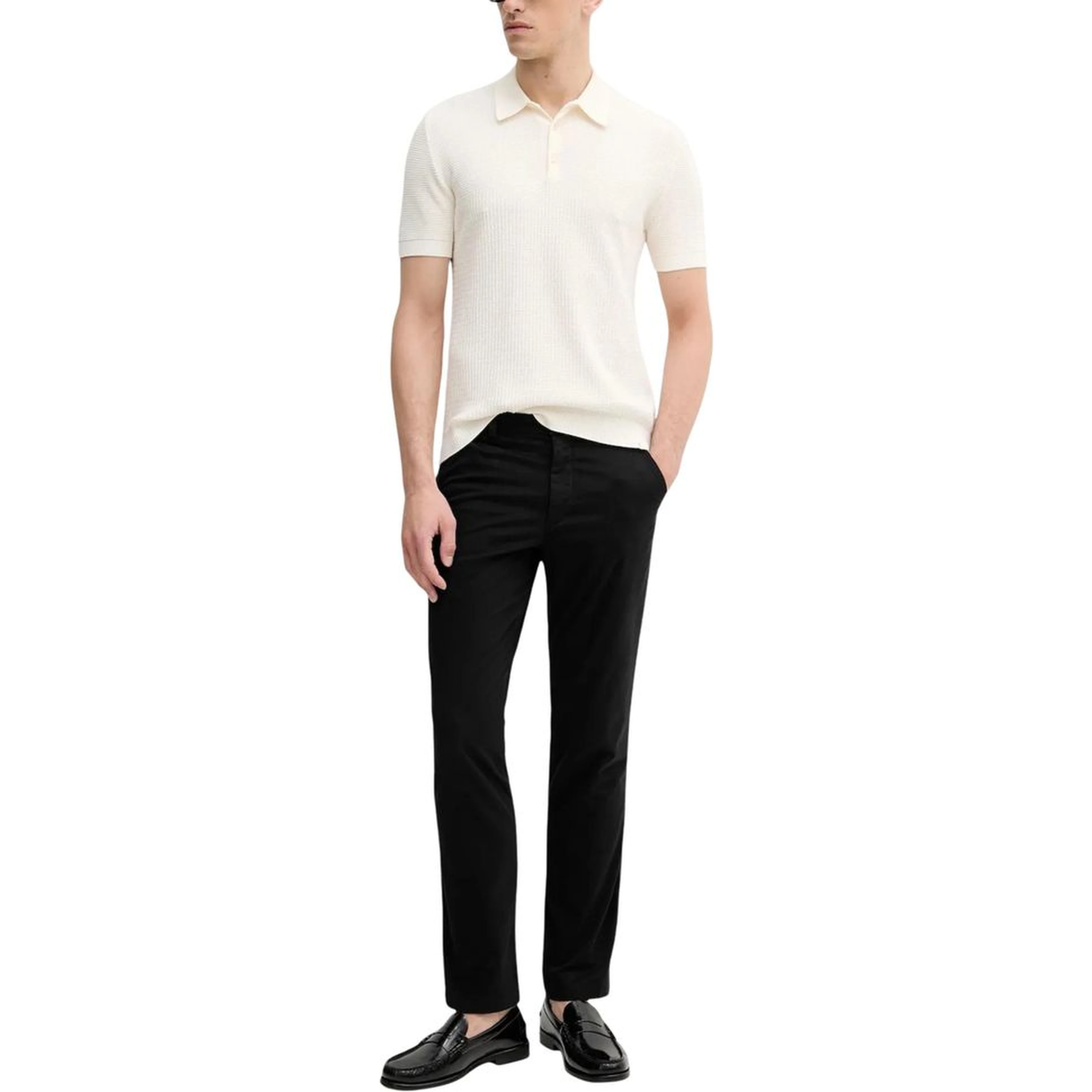 Black Cotton Casual Pants