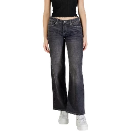 Black Cotton Bootcut Jeans