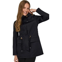 Black Polyester Parka