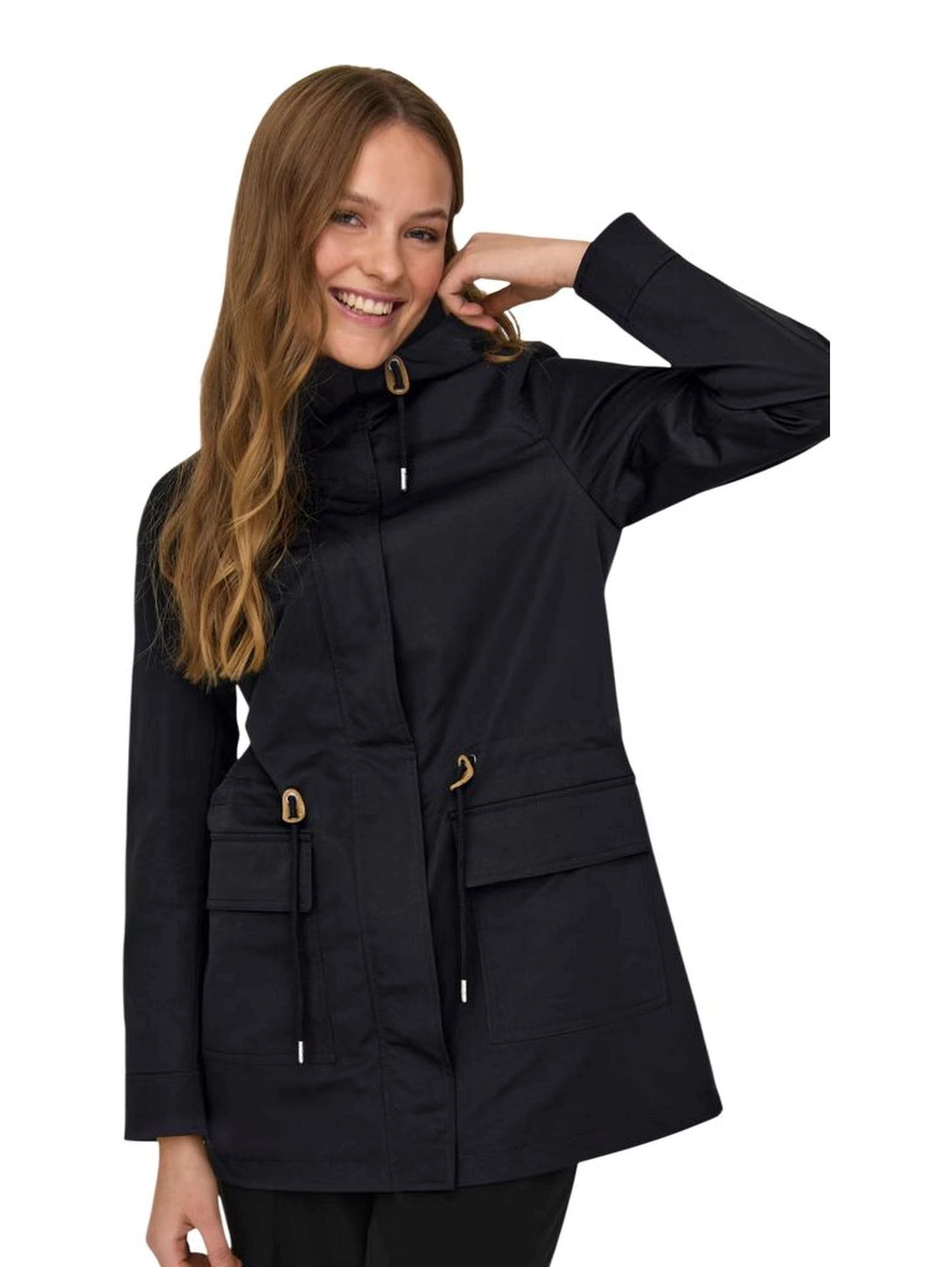 Black Polyester Parka