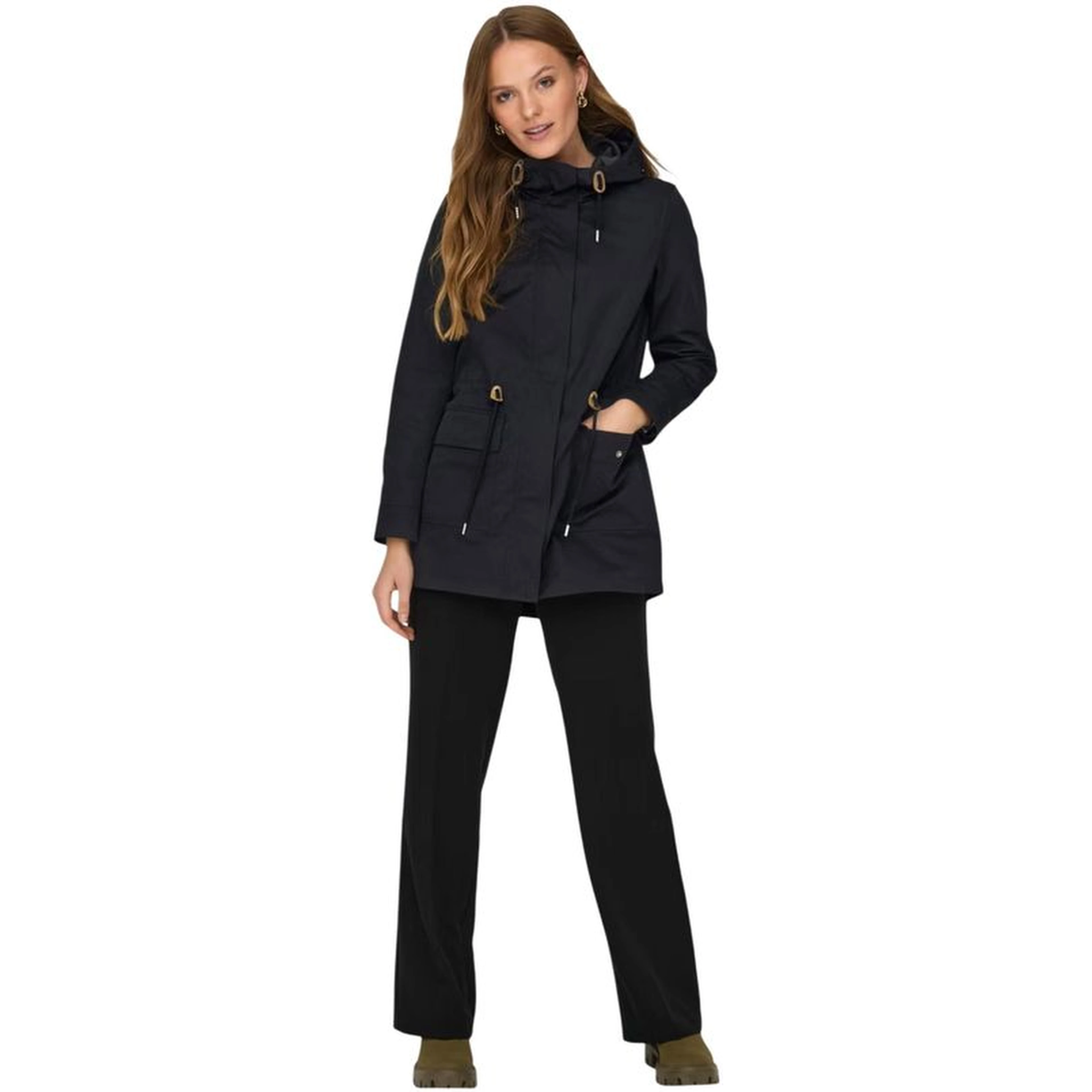 Black Polyester Parka
