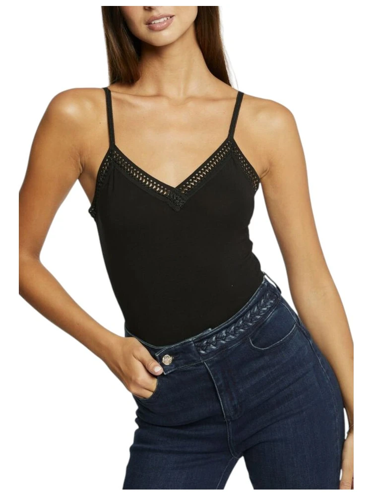 Black Viscose Tank Tops
