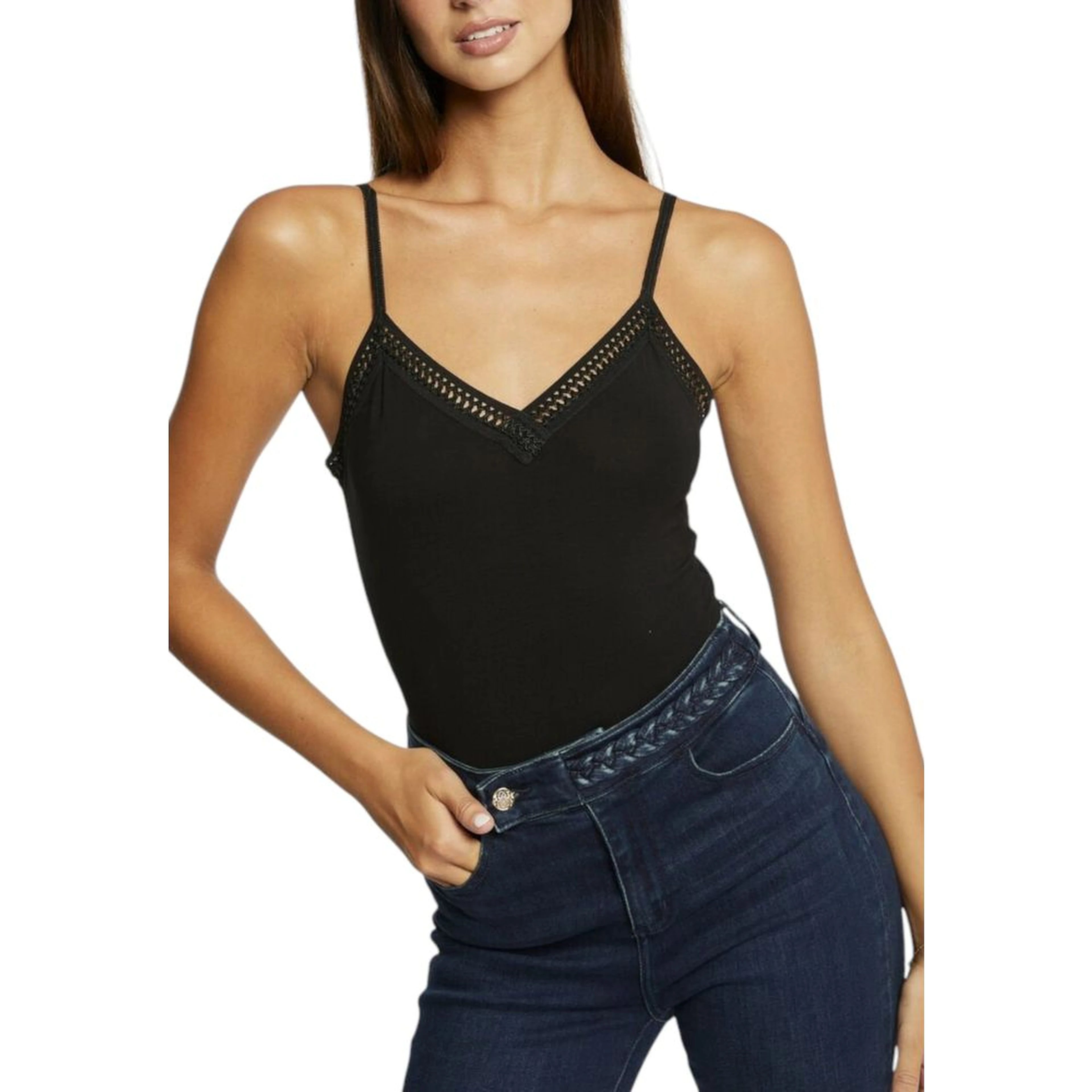 Black Viscose Tank Tops