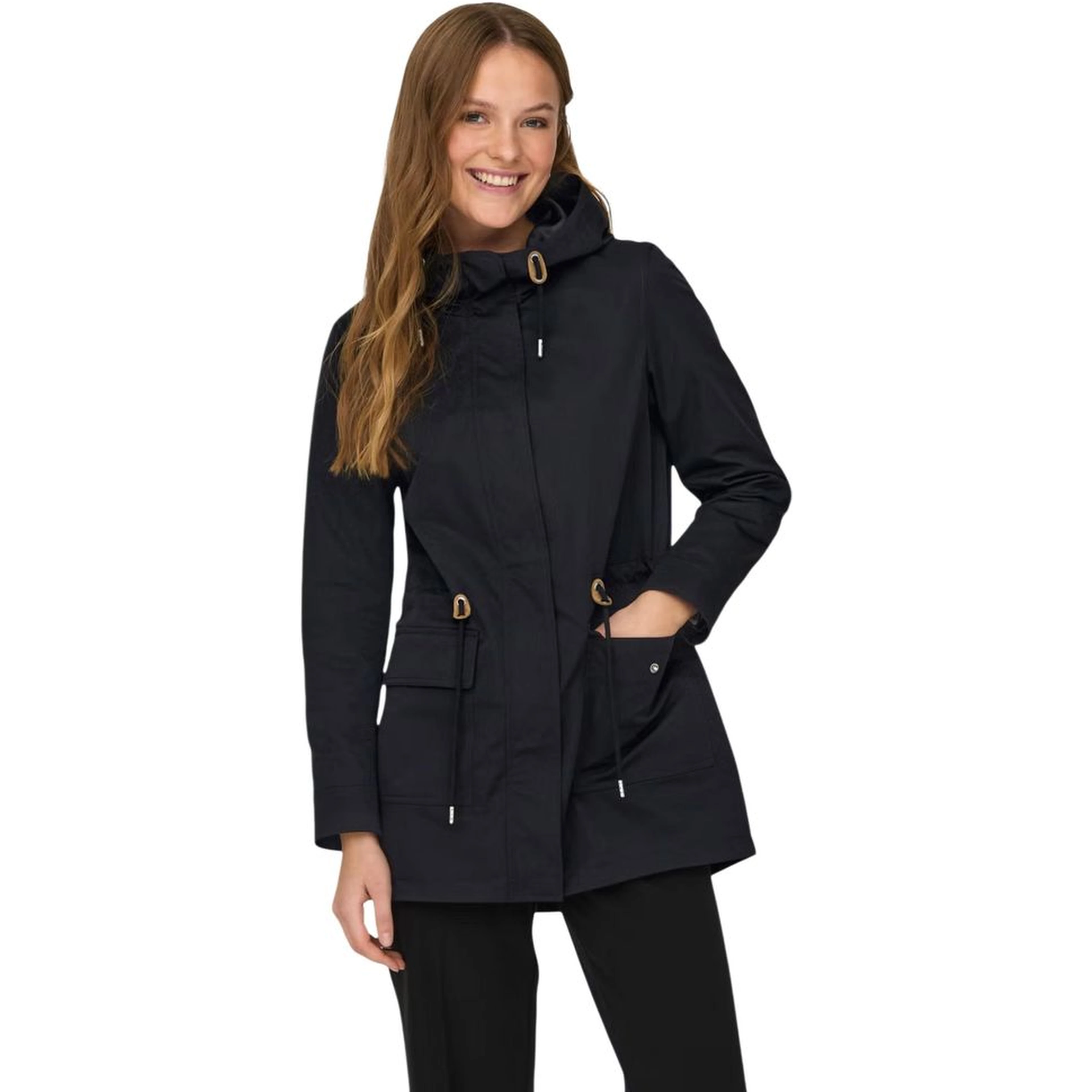 Black Polyester Parka