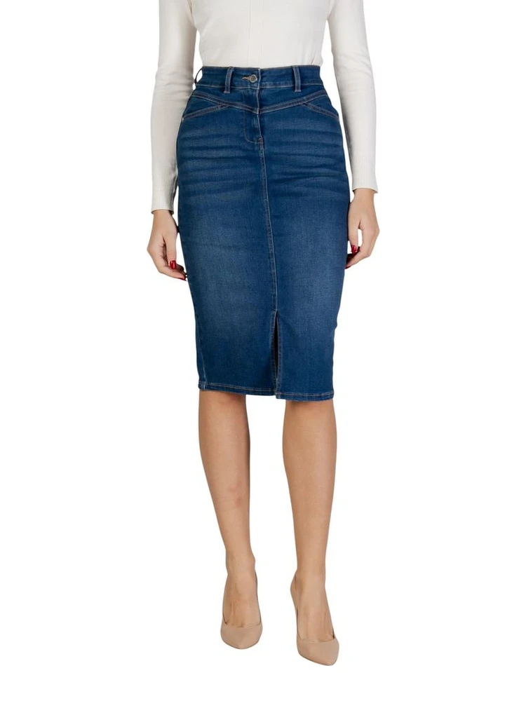 Blue Cotton Long Skirt