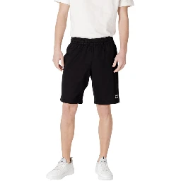 Black Cotton Bermuda Shorts